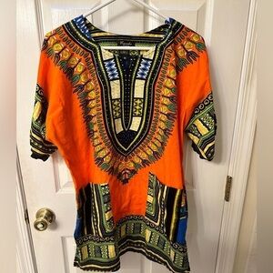 Orange African Dashiki Shirt